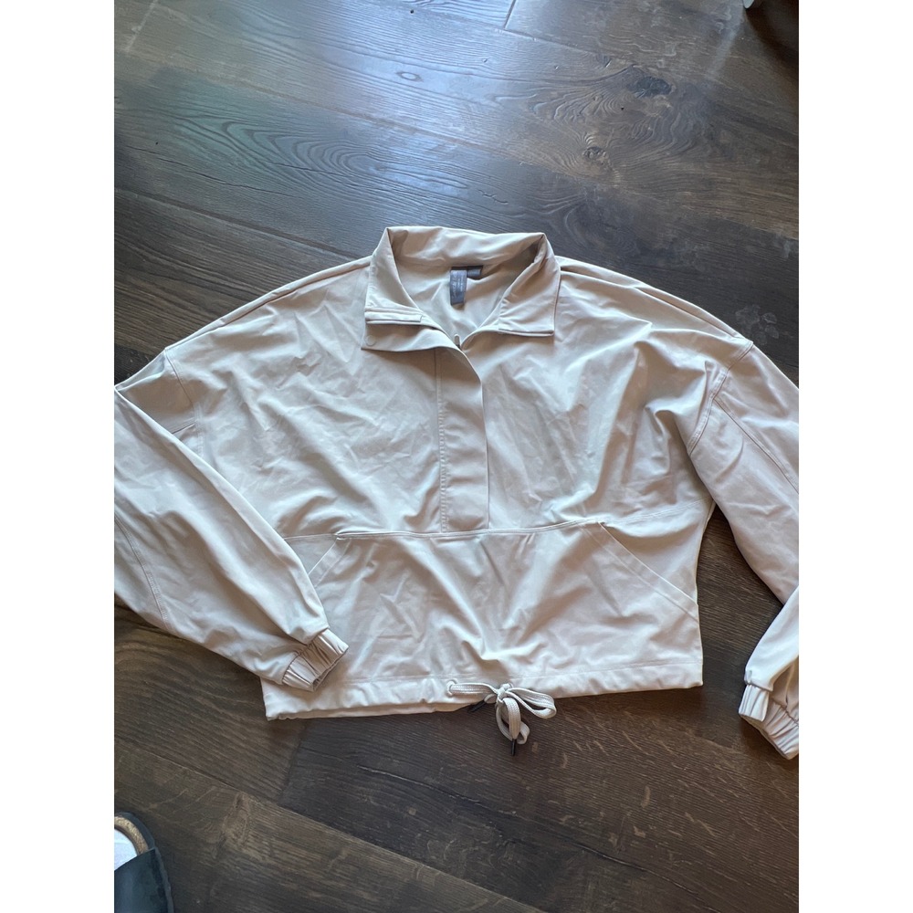 Sweaty Betty Fast Track Pullover Beige Half Snap Jacket Womens‎ Size 8 Medium